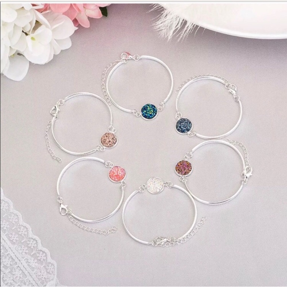Druzy bracelets silver glitter stone - Picture 2 of 2